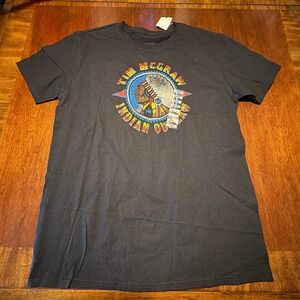 Tim McGraw Indian Outlaw T-Shirt Large L Black 2018 Licensed Country Music Tee